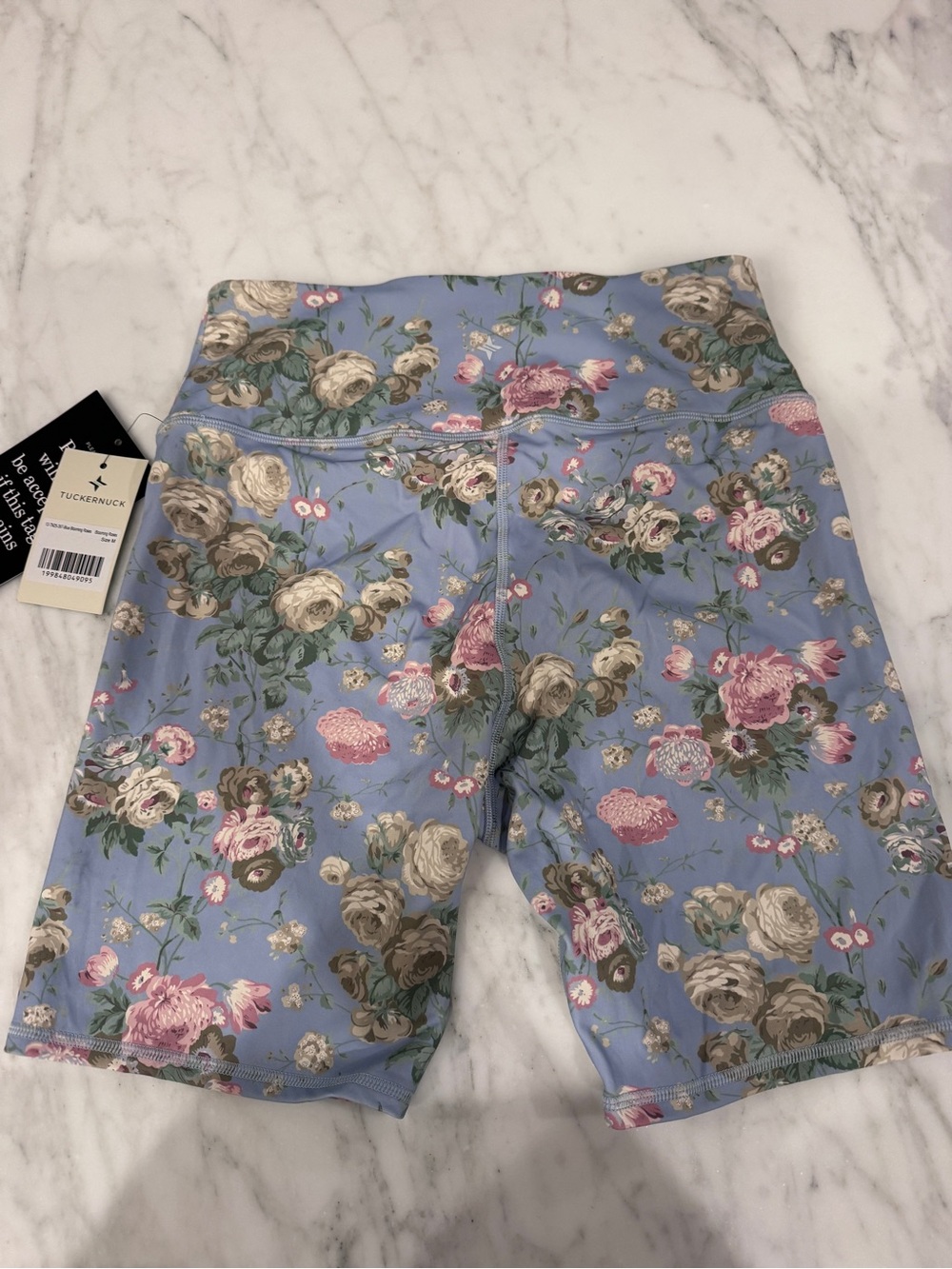 Tuckernuck Floral Blue High-Rise Bike Shorts, brand new never worn with tags